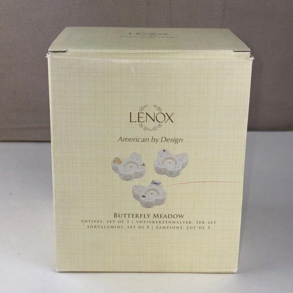 NEW Lenox Butterfly Meadow Figural‎ Butterfly Tealight Candle Holders Set Of 3